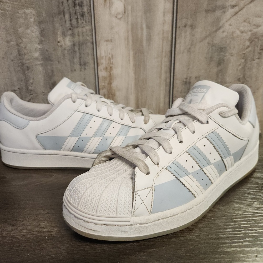 Adidas Superstar Split Halo Blue White Shell Toe Shoes Mens 10 Low Top FX5533